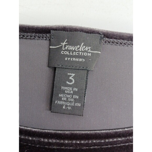 Chico's Travelers Collection Velvet Tank Top Sz 3 (L) Brown Sleeveless - Picture 7 of 9